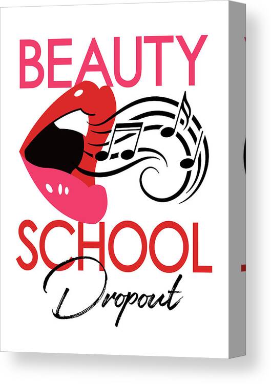 Grease Canvas Print featuring the digital art Beauty School Dropout - Musical Movie Poster by Flo Karp