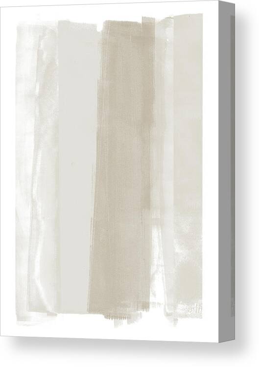 Abstract Canvas Print featuring the painting Beige Ombre Minimalist Abstract Painting by Janine Aykens