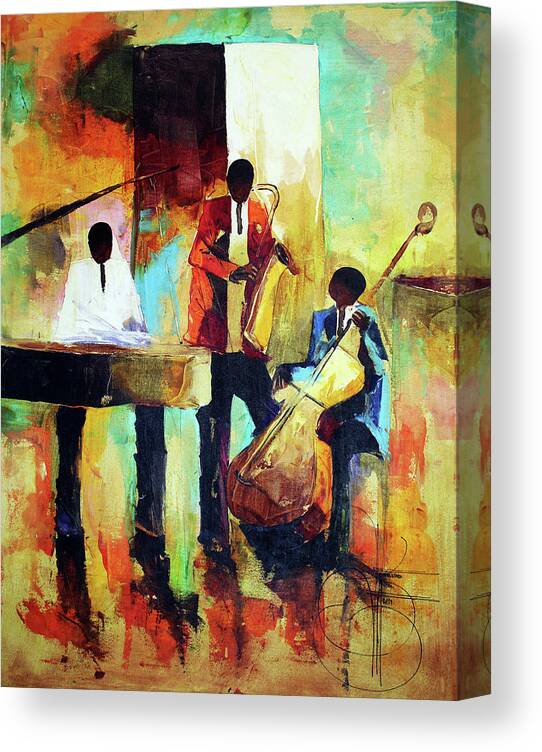 Nni Canvas Print featuring the painting Big Base by Ndabuko Ntuli