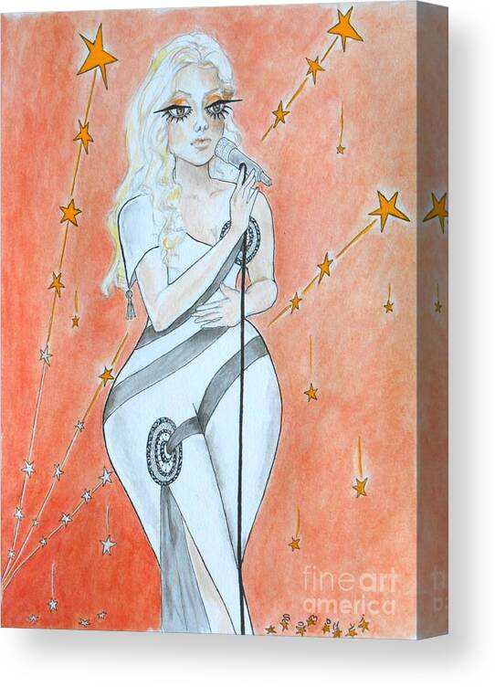 Blond Canvas Print featuring the painting Blond Bombshell No. 1 by Jayne Somogy