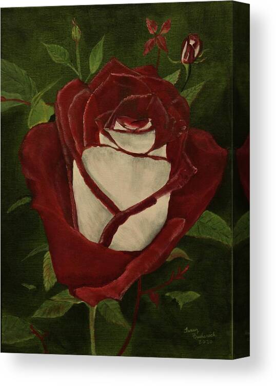 Blood Rose Canvas Print featuring the painting Blood Rose by Terry Frederick