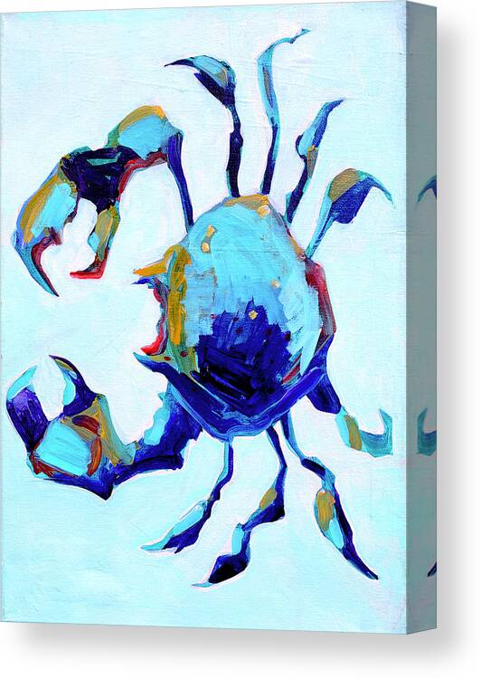 Crab Canvas Print featuring the painting Blue Crab by Michele Fritz