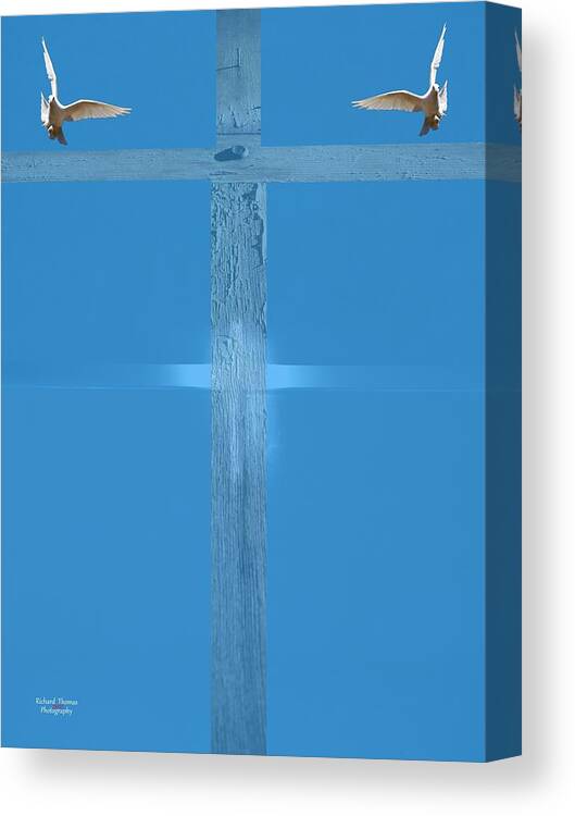 Digital Painting Canvas Print featuring the photograph Blue Cross P6010015 by Richard Thomas