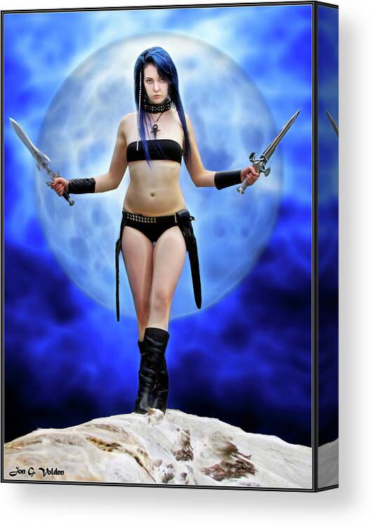 Fantasy Canvas Print featuring the photograph Blue Moon short blades by Jon Volden
