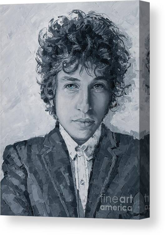Dylan Canvas Print featuring the painting Bob Dylan, 2020 by PJ Kirk