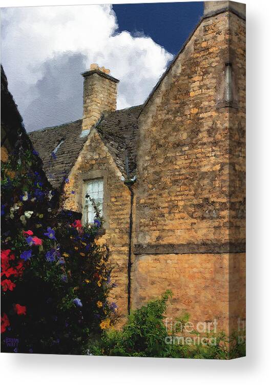 Bourton-on-the-water Canvas Print featuring the photograph Bourton Back Alley by Brian Watt