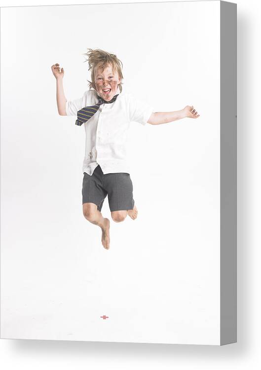Human Arm Canvas Print featuring the photograph Boy jumping by Devon Strong