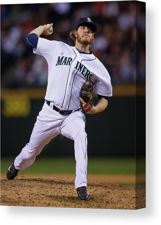 American League Baseball Canvas Print featuring the photograph Brandon Maurer by Otto Greule Jr
