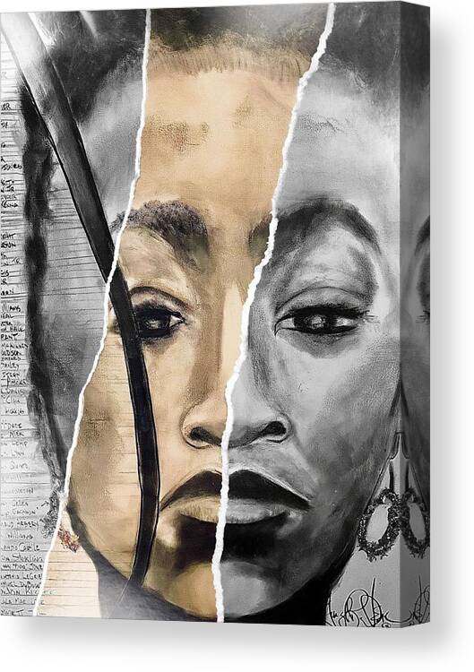  Canvas Print featuring the mixed media Broken by Angie ONeal