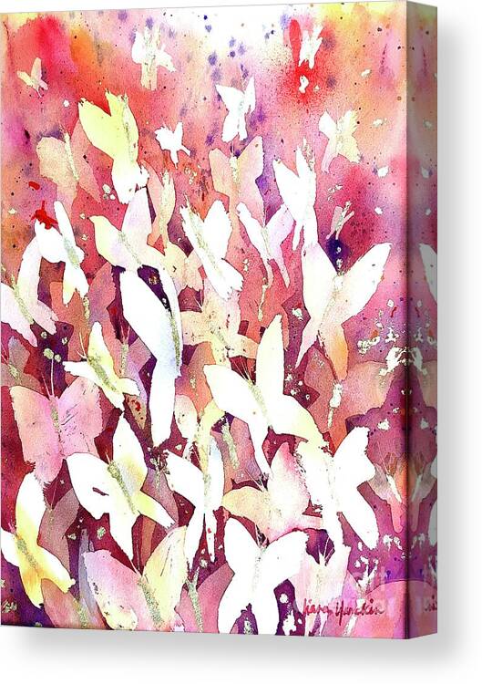 Butterfly Canvas Print featuring the painting Butterfly Kaliedoscope-Golden Fall by Liana Yarckin