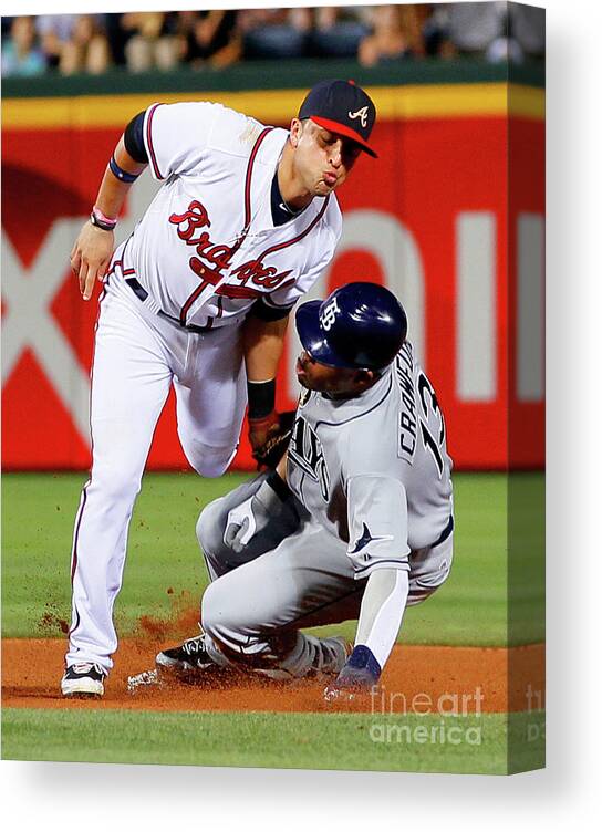 Atlanta Canvas Print featuring the photograph Carl Crawford and Martin Prado by Kevin C. Cox