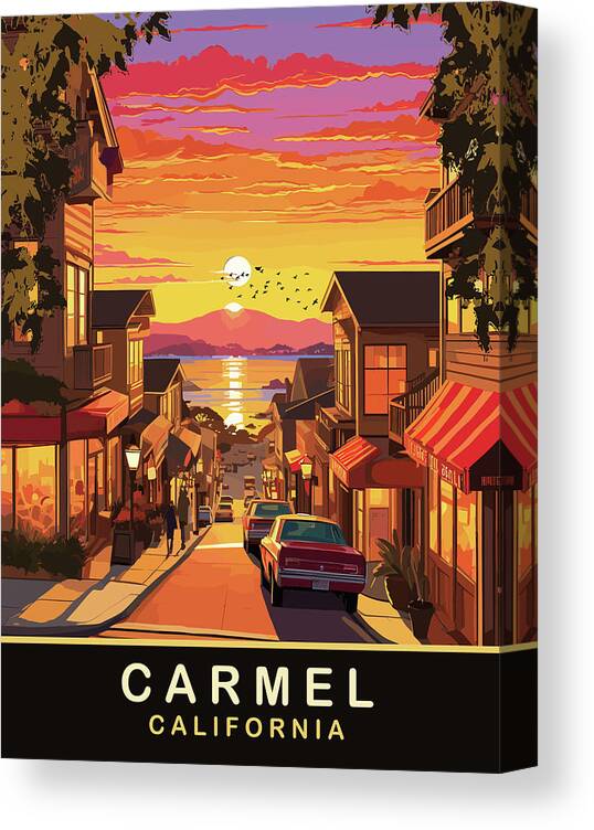 Carmel Canvas Print featuring the digital art Carmel, California by Long Shot