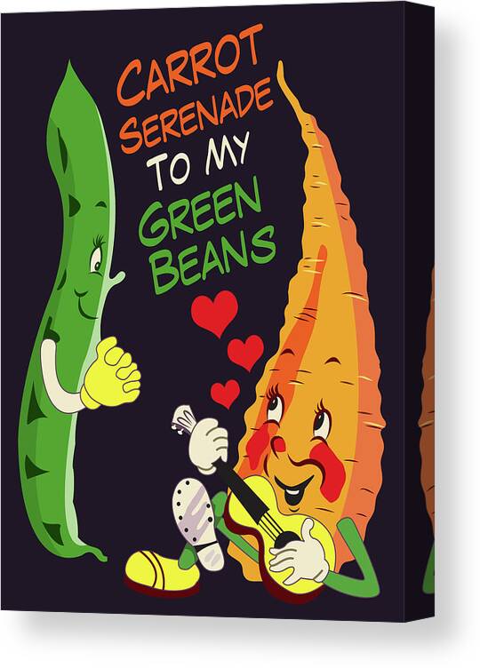 Carrot Canvas Print featuring the digital art Carrot Serenade to my Green Beans by Long Shot