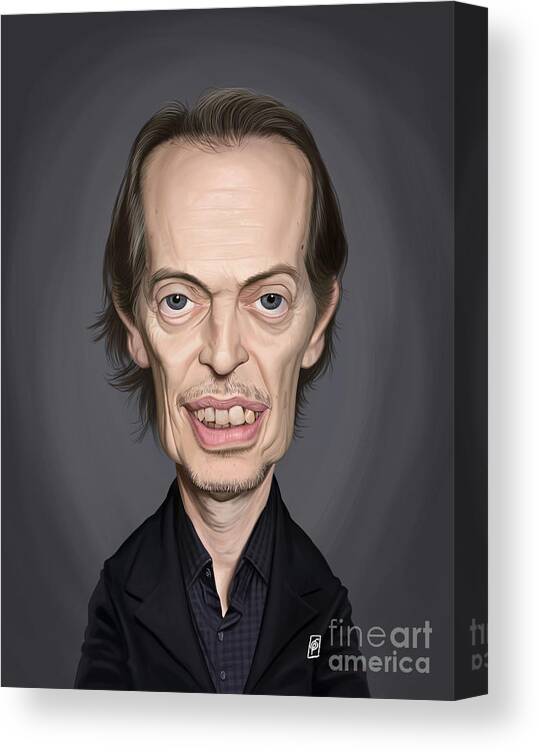 Illustration Canvas Print featuring the digital art Celebrity Sunday - Steve Buscemi by Rob Snow