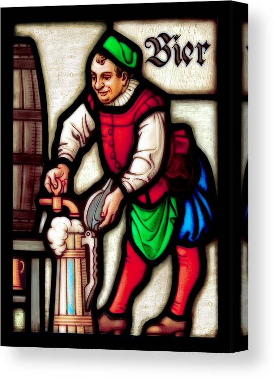 Bier Canvas Print featuring the photograph Century-Old German Stained Glass by Lar Matre