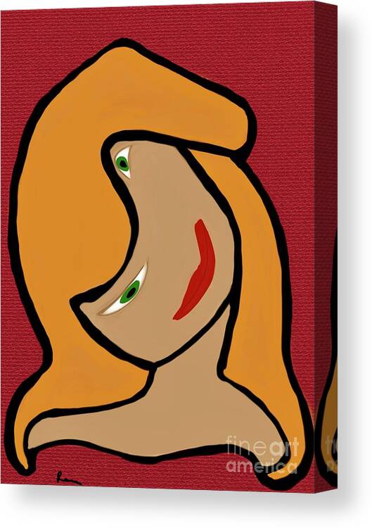 Abstract Art Canvas Print featuring the digital art Channeling my inner Picasso by Elaine Hayward