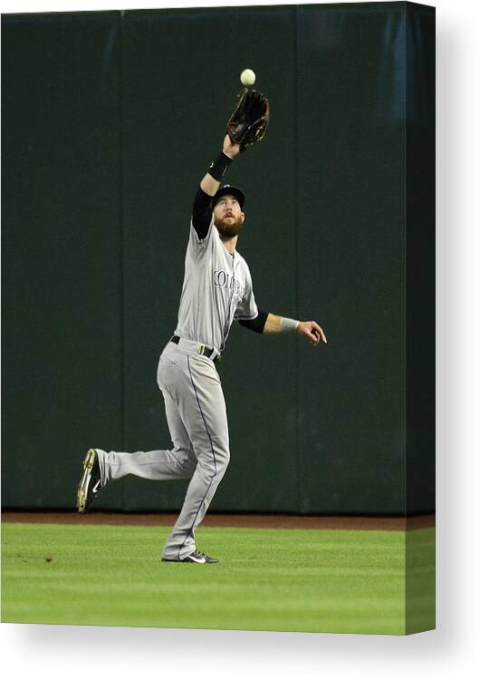 American League Baseball Canvas Print featuring the photograph Charlie Blackmon by Norm Hall