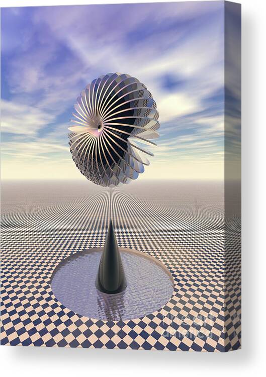 Gravity Canvas Print featuring the digital art Checkers Landscape by Phil Perkins