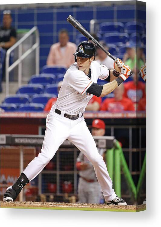American League Baseball Canvas Print featuring the photograph Christian Yelich by Rob Foldy