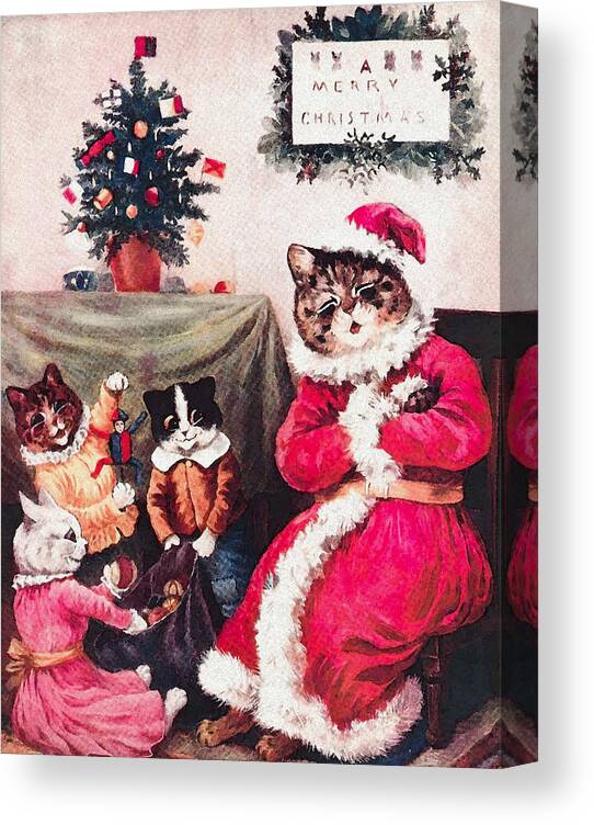 Louis Wain // Cats - Christmas Toys Canvas Print - Buy