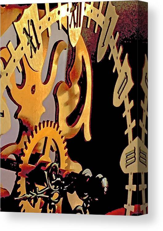 Clock Canvas Print featuring the photograph Clockworks II by Kerry Obrist
