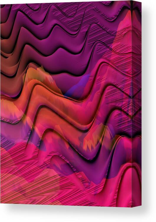 Moroccan Colors Canvas Print featuring the digital art Colorful BOHO Zigzags by Bonnie Bruno