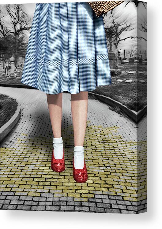 The Wizard Of Oz Canvas Print featuring the painting Creepy Dorothy In The Wizard of Oz 2 by Tony Rubino