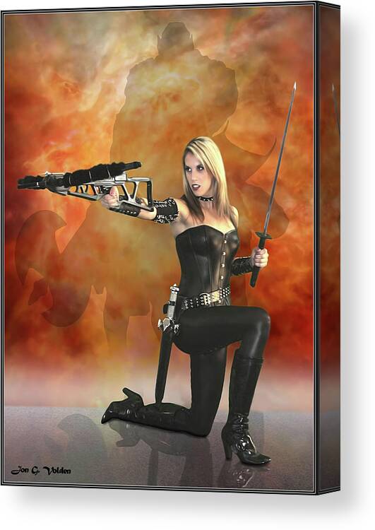 Crossbow Canvas Print featuring the photograph Crossbow Heroine by Jon Volden