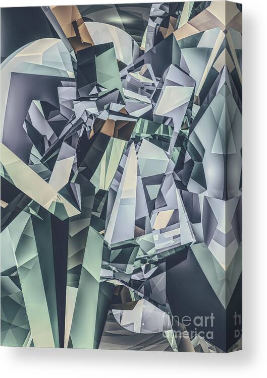 Chaos Canvas Print featuring the digital art Cubist Chaos by Phil Perkins