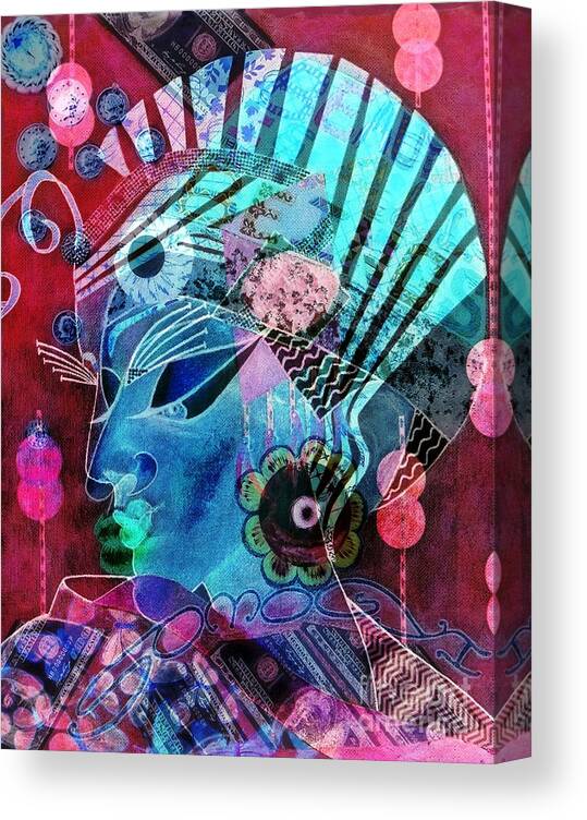 Cultures Canvas Print featuring the digital art Culture Clash 2 by Jayne Somogy