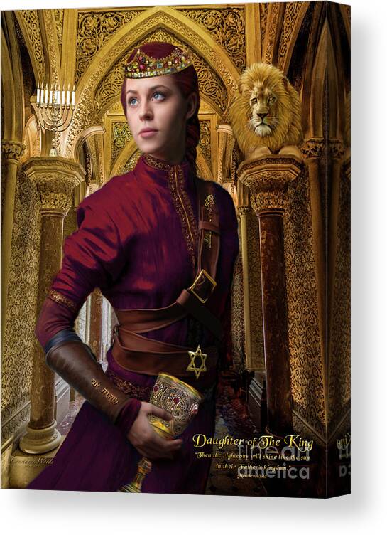 King Canvas Print featuring the digital art Daughter of The King 1 by Constance Woods