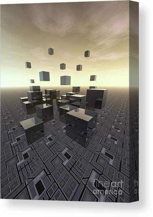 Motherboard Canvas Print featuring the digital art Defying Gravity by Phil Perkins
