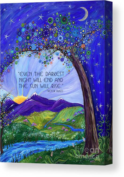 Dreaming Tree Canvas Print featuring the digital art Dreaming Tree with Quote by Tanielle Childers