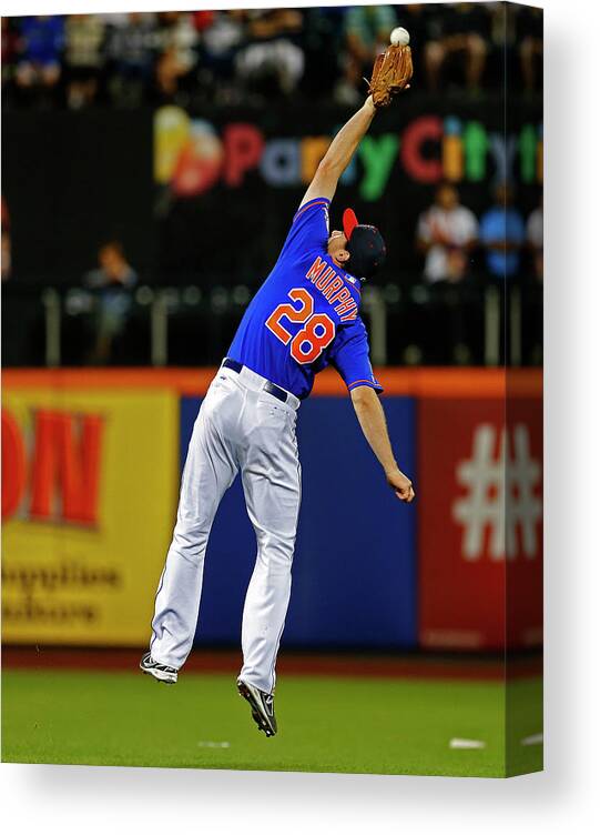 Ball Canvas Print featuring the photograph Elvis Andrus and Daniel Murphy by Rich Schultz