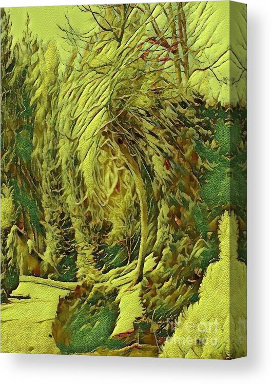 Forest Canvas Print featuring the digital art Enchantment of the Green Dragon by Mindy Newman