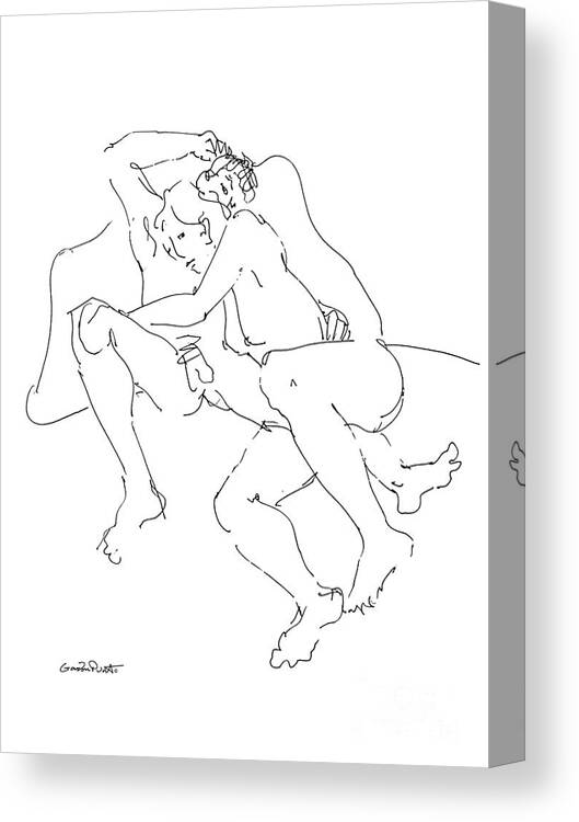 Erotic Renderings Canvas Print featuring the drawing Erotic Art Drawings 10 by Gordon Punt