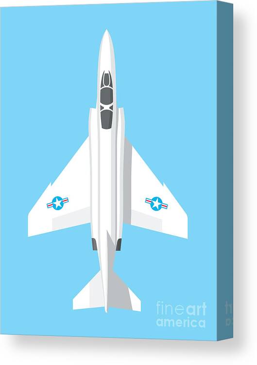 Jet Canvas Print featuring the digital art F4 Phantom Jet Fighter Aircraft - Sky by Organic Synthesis