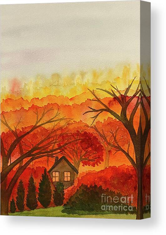 Fall Colors Canvas Print featuring the painting Fall Colors by Lisa Neuman