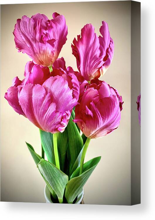 Flowers Canvas Print featuring the photograph Flowers in Vase by Jim Feldman