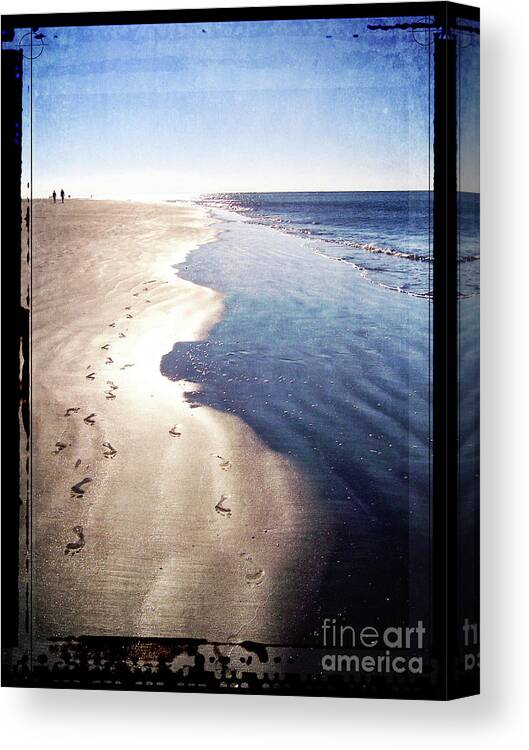 Hilton Head Island Canvas Print featuring the digital art Footprints In The Sand by Phil Perkins