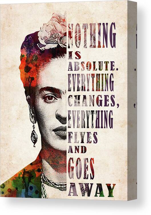 NEW FRIDA KAHLO AND HER QUOTE PICTURE PRINT ON WOOD FRAMED CANVAS WALL ART DECOR 