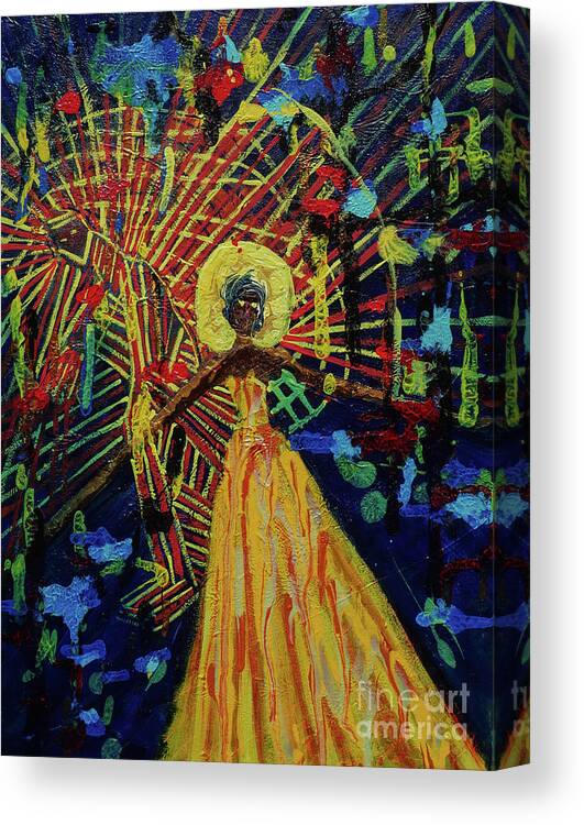 He Sees Her From Afar... Canvas Print featuring the painting From Afar by Tessa Evette