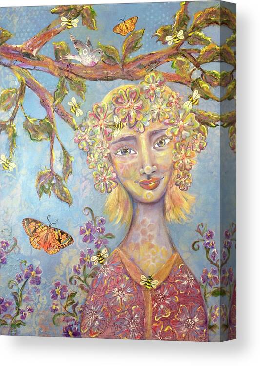 Mother Earth Canvas Print featuring the mixed media Gaia by Suzan Sommers