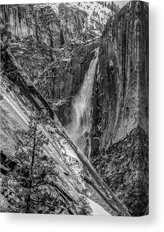 Nature Canvas Print featuring the photograph Glacier Point and Yosemite Falls by Bill Gallagher
