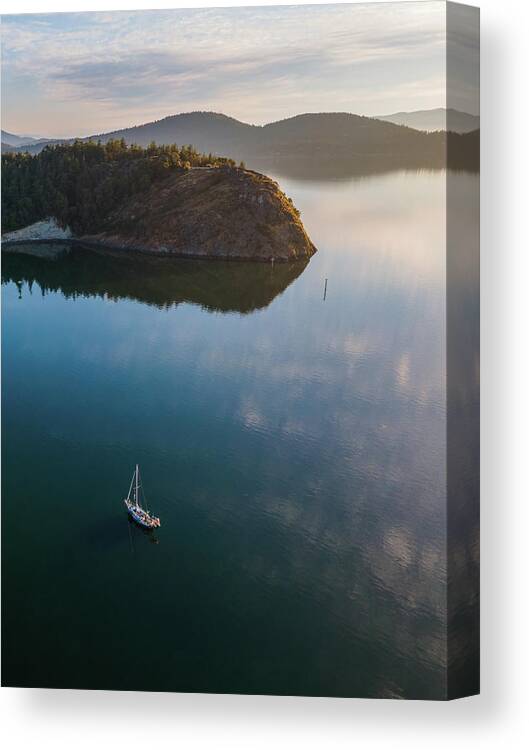 Sailboat Canvas Print featuring the photograph Glassy Calm by Michael Rauwolf