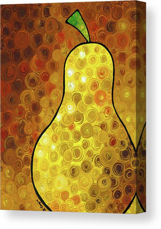 Pear Canvas Print featuring the painting Golden Pear by Sharon Cummings