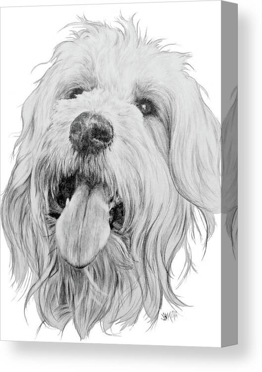 Designer Dog Canvas Print featuring the drawing Goldendoodle by Barbara Keith