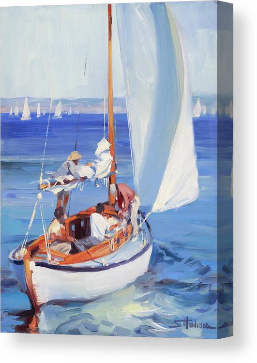Sailboat Canvas Print featuring the painting Gone Sailing by Steve Henderson