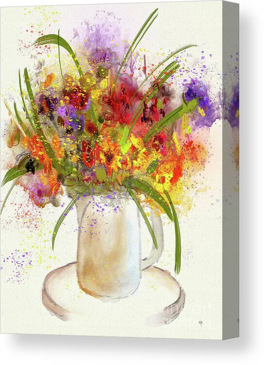 Flowers Canvas Print featuring the digital art Goodbye Winter by Lois Bryan