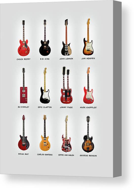 Fender Stratocaster Canvas Print featuring the photograph Guitar Icons No1 by Mark Rogan